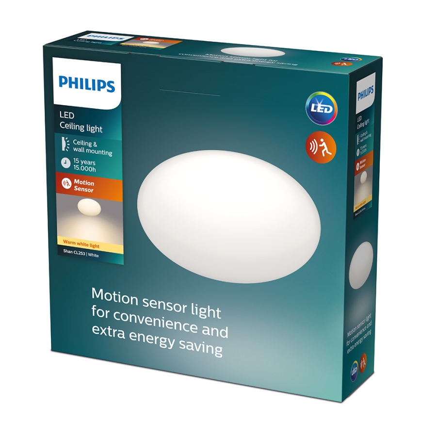 Philips - LED Ceiling light with sensor 1xLED/12W/230V 2,700K