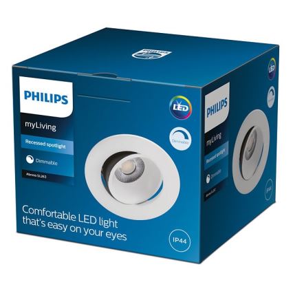 Philips - LED Dimmable bathroom recessed light ABROSA 1xLED/9W/230V IP44