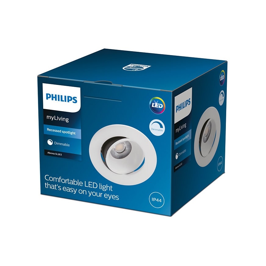 Philips - LED Dimmable bathroom recessed light ABROSA 1xLED/9W/230V IP44