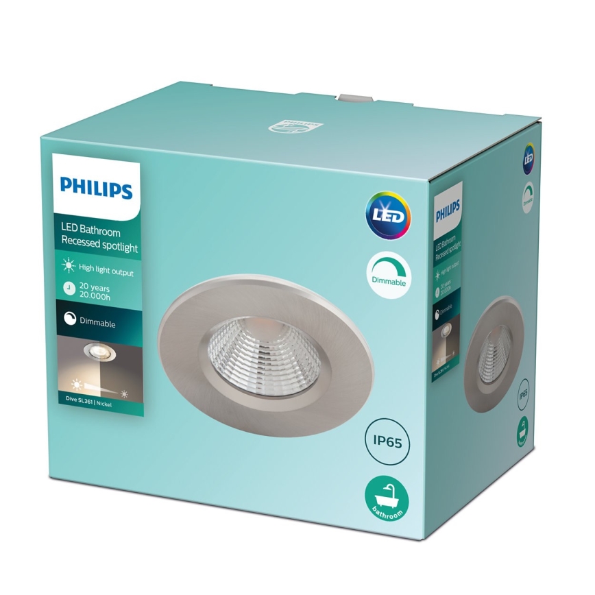 Philips - LED Dimmable bathroom light LED/5.5W/230V 2,700K IP65