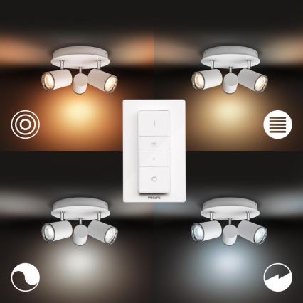 Philips - LED Dimmable bathroom light Hue ADORE 3xGU10/5W/230V IP44 + remote control