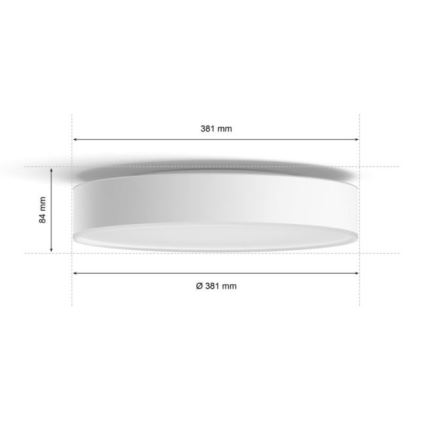 Philips - LED Dimmable bathroom light Hue DEVERE LED/19,2W/230V IP44 d. 381 mm 2200-6500K + remote control