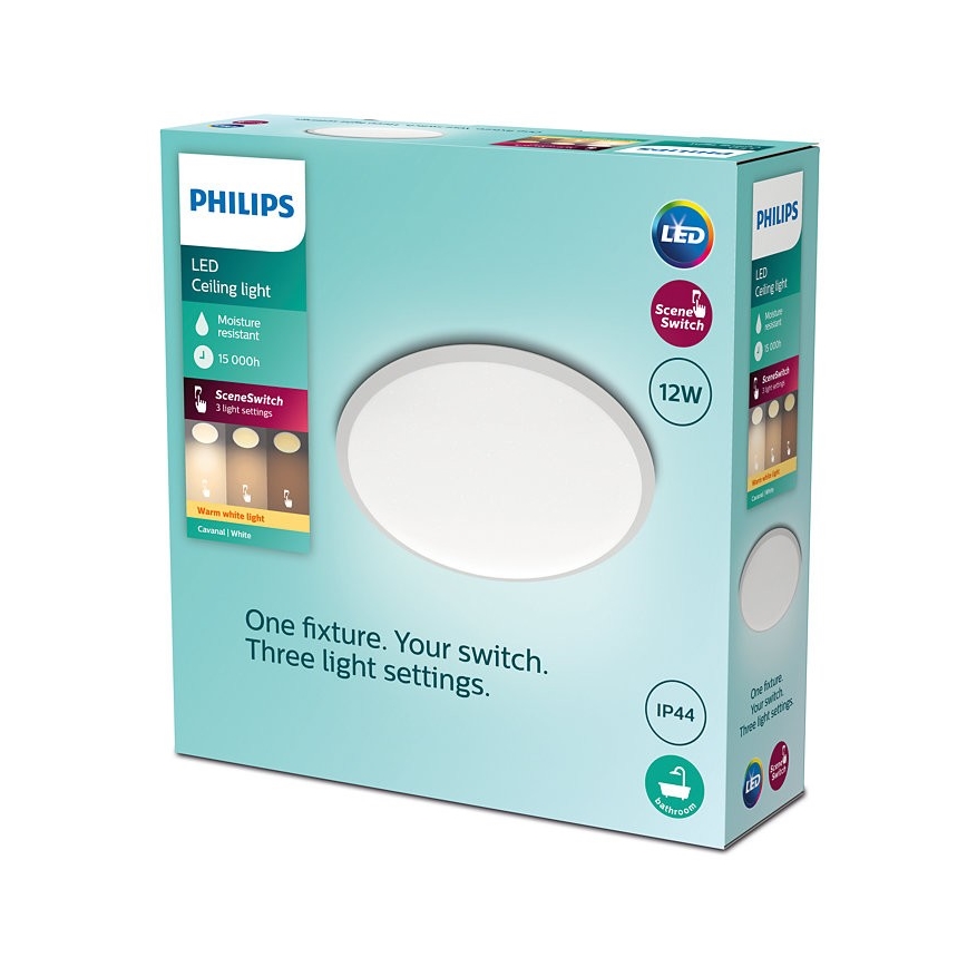 Philips - LED Dimmable bathroom ceiling light SCENE SWITCH LED/12W/230V IP44