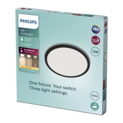 Philips - LED Dimmable bathroom ceiling light SCENE SWITCH LED/15W/230V IP44 2700K