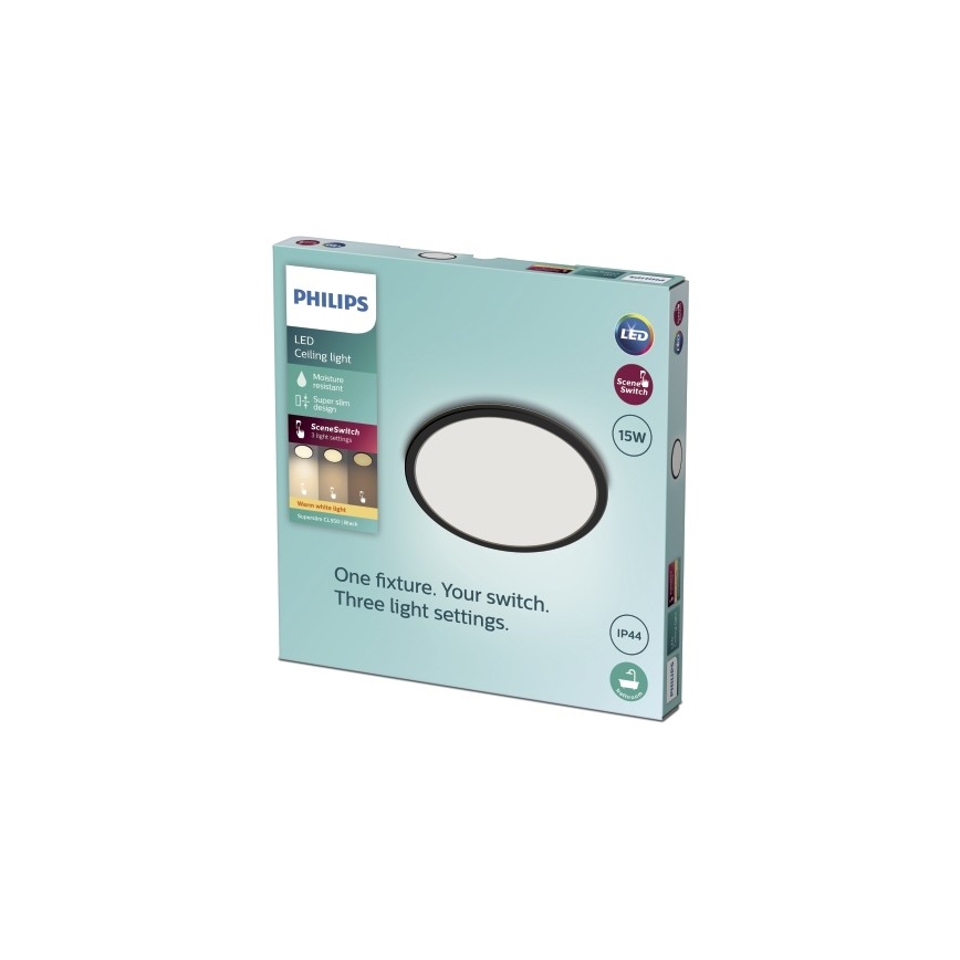 Philips - LED Dimmable bathroom ceiling light SCENE SWITCH LED/15W/230V IP44 2700K