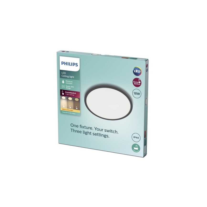 Philips - LED Dimmable bathroom ceiling light SCENE SWITCH LED/18W/230V IP44 2700K