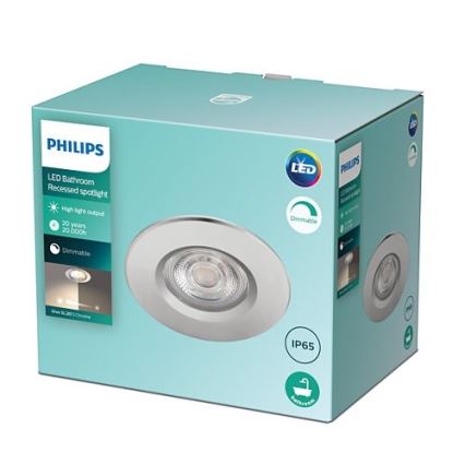 Philips - LED Dimmable bathroom recessed light DIVE 1xLED/5W/230V IP65