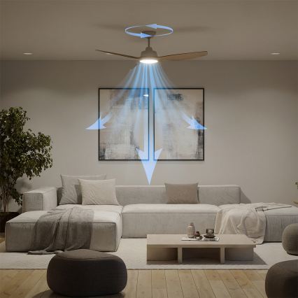 Philips - Dimmable LED Ceiling Fan OLAS LED/24W/230V Ø 132 cm White/Brown + Remote Control