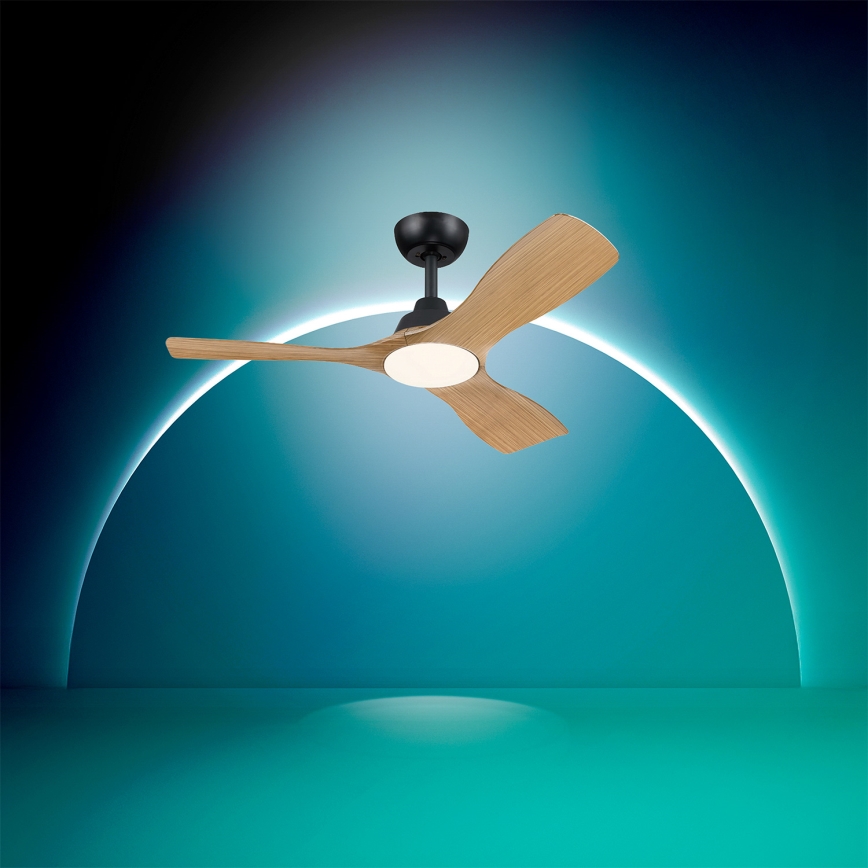 Philips - Dimmable LED Ceiling Fan OLAS LED/24W/230V Ø 106 cm Black/Brown + Remote Control