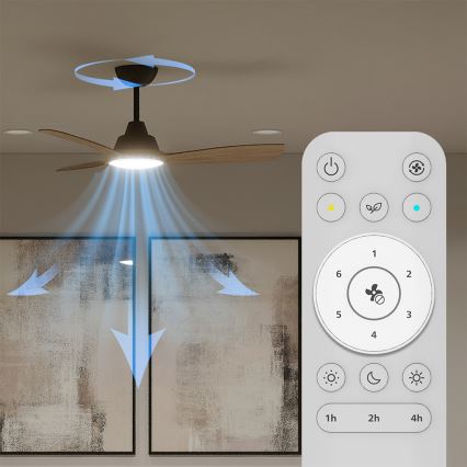 Philips - Dimmable LED Ceiling Fan OLAS LED/24W/230V Ø 106 cm Black/Brown + Remote Control