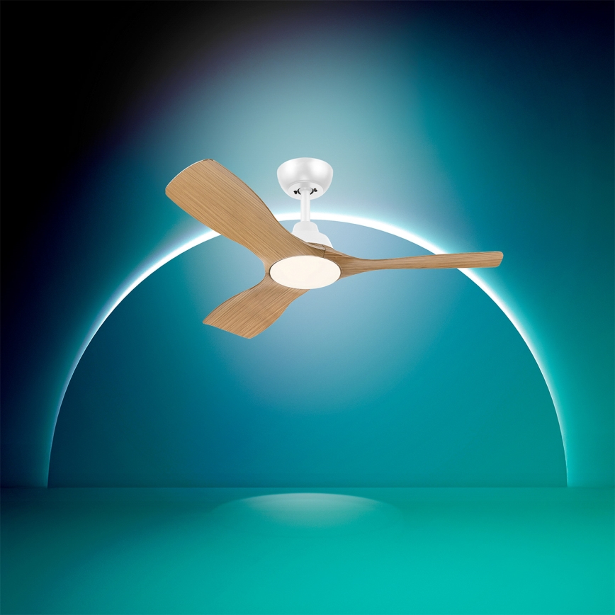 Philips - Dimmable LED ceiling fan OLAS LED/24W/230V Ø 106 cm White/Brown + remote control