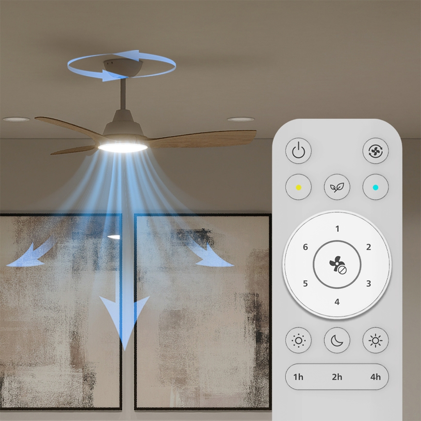 Philips - Dimmable LED ceiling fan OLAS LED/24W/230V Ø 106 cm White/Brown + remote control