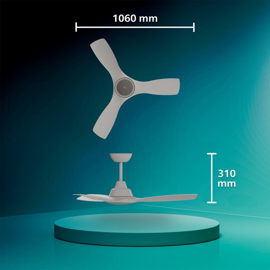 Philips - LED Dimmable ceiling fan OLAS LED/24W/230V Ø 106 cm white + remote control