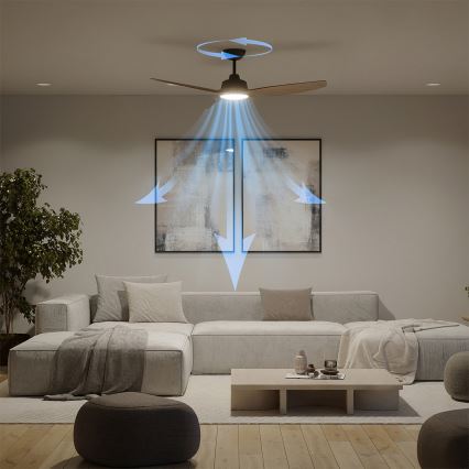 Philips - OLAS Dimmable LED Ceiling Fan LED/24W/230V Ø 132 cm Black/Brown + Remote Control