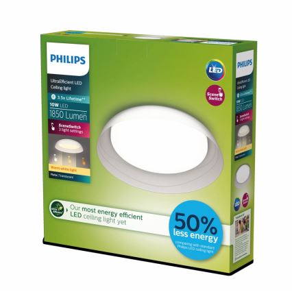 Philips - LED Dimmable ceiling light FLETA SCENE SWITCH LED/10W/230V 2700K clear