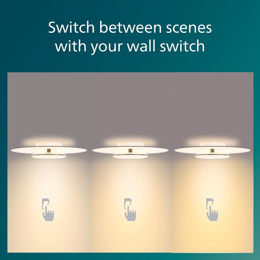 Philips- LED Dimmable ceiling light SCENE SWITCH LED/30W/230V 2700K silver