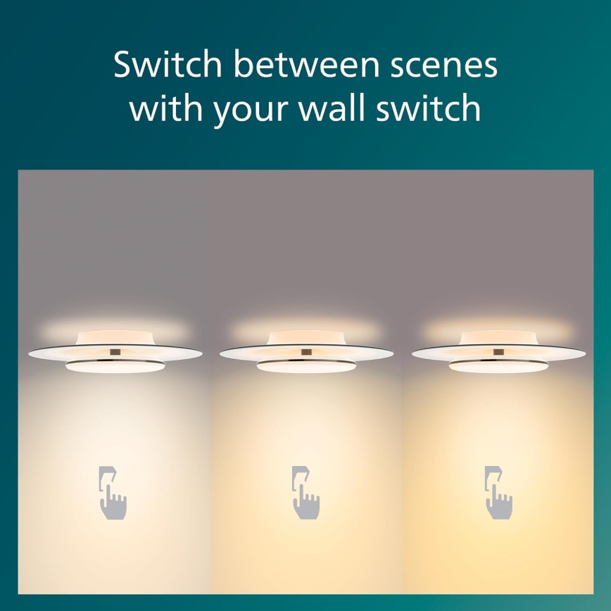 Philips- LED Dimmable ceiling light SCENE SWITCH LED/30W/230V 2700K black
