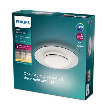 Philips- LED Dimmable ceiling light SCENE SWITCH LED/30W/230V 2700K black