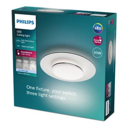 Philips- LED Dimmable ceiling light SCENE SWITCH LED/30W/230V 4000K black