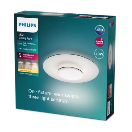 Philips- LED Dimmable ceiling light SCENE SWITCH LED/40W/230V 2700K black