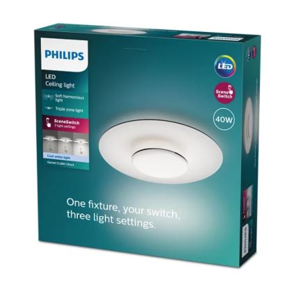 Philips- LED Dimmable ceiling light SCENE SWITCH LED/40W/230V 4000K black