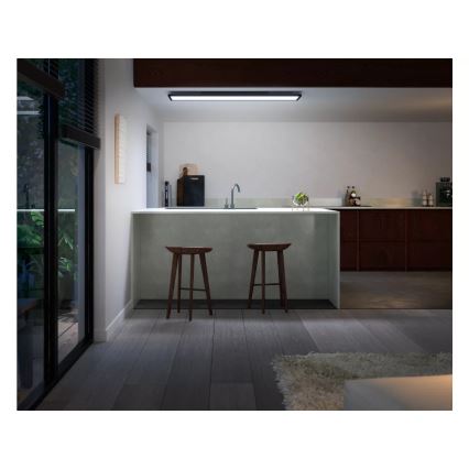 Philips - LED Dimmable ceiling light Hue AURELLE LED/39W/230V 2200-6500K 120x30 cm black