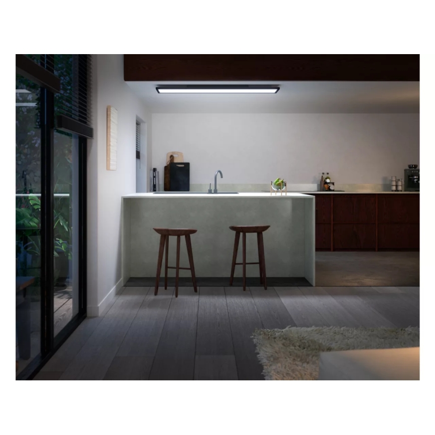 Philips - LED Dimmable ceiling light Hue AURELLE LED/39W/230V 2200-6500K 120x30 cm black