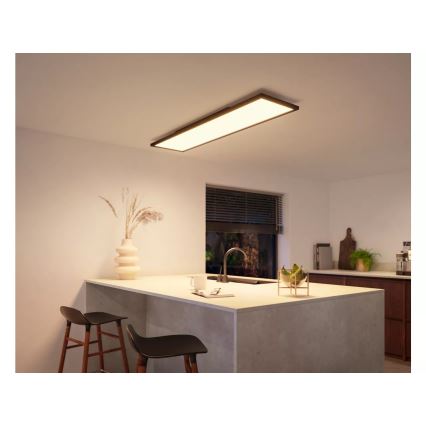 Philips - LED Dimmable ceiling light Hue AURELLE LED/39W/230V 2200-6500K 120x30 cm black