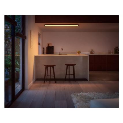 Philips - LED Dimmable ceiling light Hue AURELLE LED/39W/230V 2200-6500K 120x30 cm black
