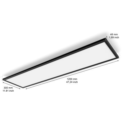 Philips - LED Dimmable ceiling light Hue AURELLE LED/39W/230V 2200-6500K 120x30 cm black