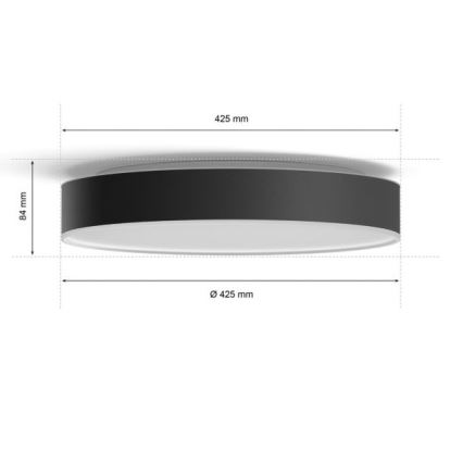 Philips - LED Dimmable ceiling light Hue LED/33,5W/230V 2200-6500K d. 425 mm black + remote control