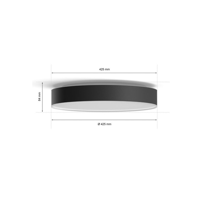 Philips - LED Dimmable ceiling light Hue LED/33,5W/230V 2200-6500K d. 425 mm black + remote control