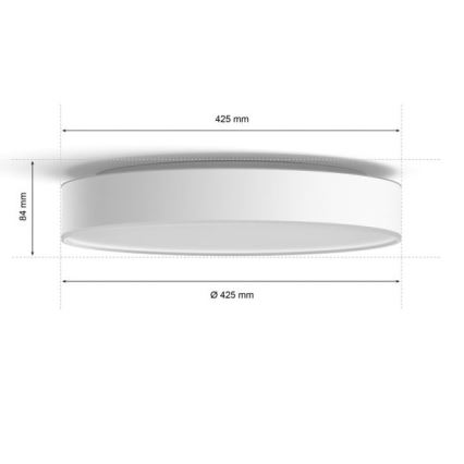 Philips - LED Dimmable ceiling light Hue LED/33,5W/230V 2200-6500K d. 425 mm white + remote control