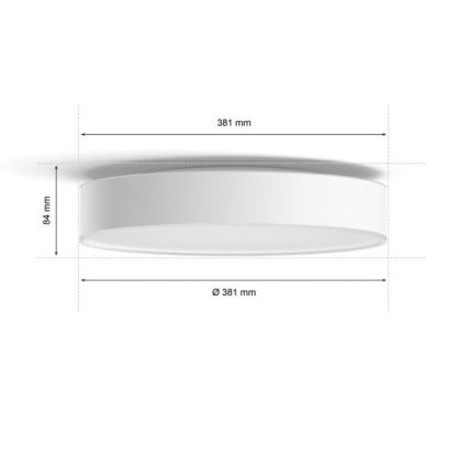 Philips - LED Dimmable ceiling light Hue LED/19,2W/230V 2200-6500K d. 381 mm white + remote control