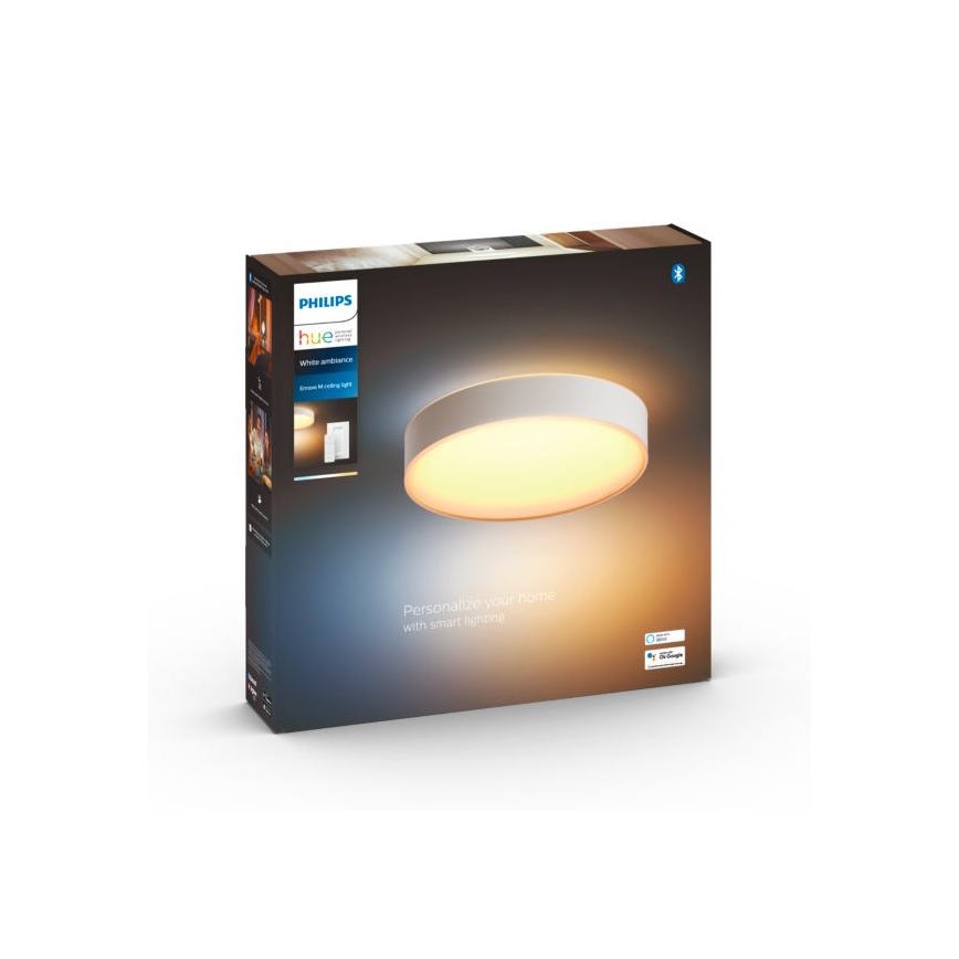 Philips - Hue Dimmable LED Ceiling Light, 19.2W, 230V, 2200–6500K, Ø381 mm, White + Remote Control