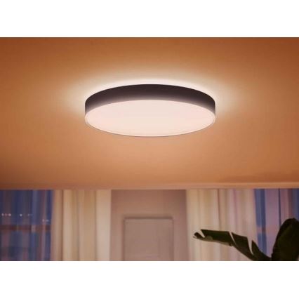 Philips - LED Dimmable ceiling light Hue LED/48W/230V 2200-6500K d. 551 mm black + remote control