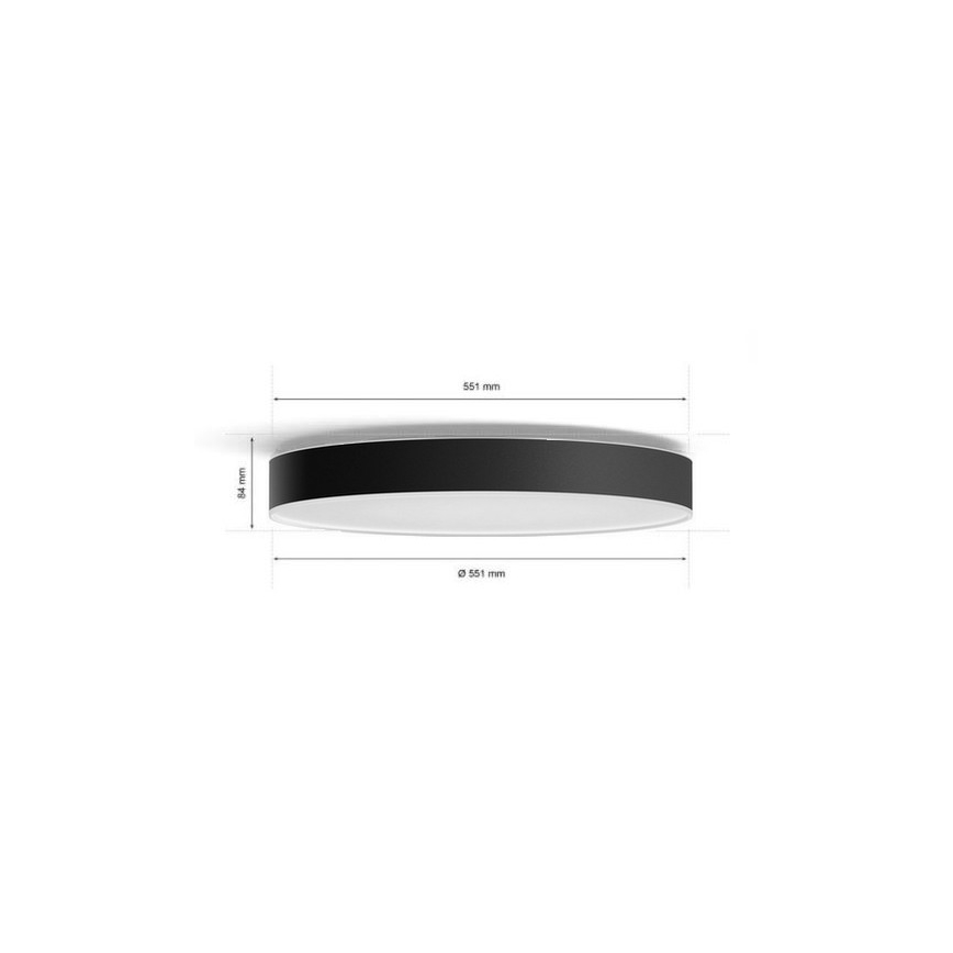 Philips - LED Dimmable ceiling light Hue LED/48W/230V 2200-6500K d. 551 mm black + remote control
