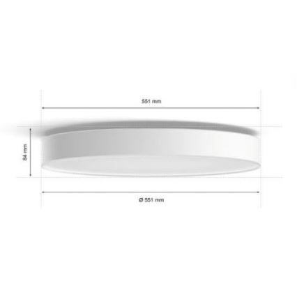 Philips - LED Dimmable ceiling light Hue LED/48W/230V 2200-6500K d. 551 mm white + remote control