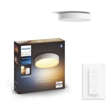 Philips - LED Dimmable ceiling light Hue LED/9,6W/230V 2200–6500K d. 261 mm white + remote control