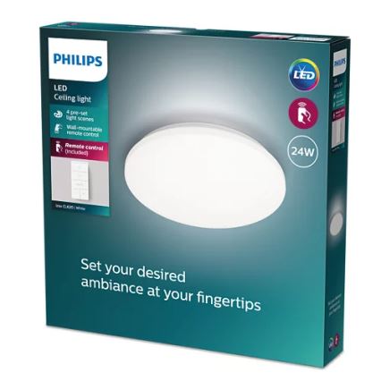 Philips - LED Dimmable ceiling light LED/24W/230V 2700-6500K + remote control