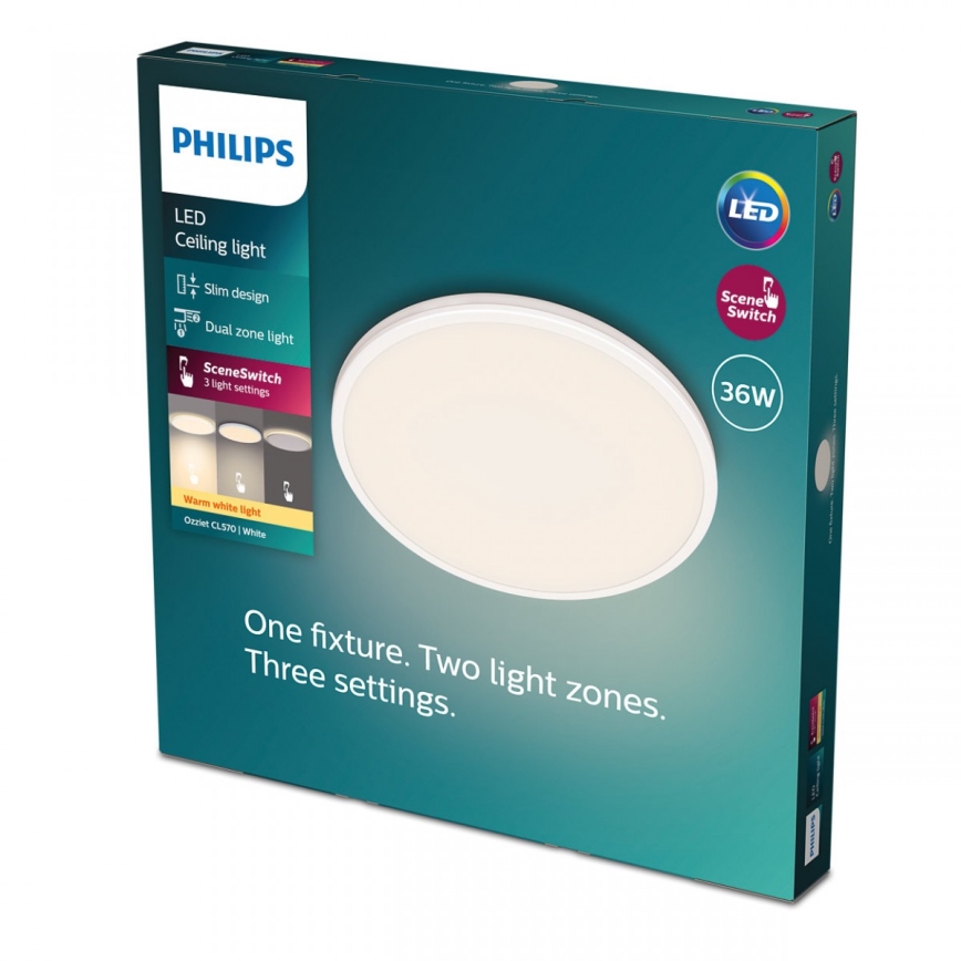 Philips - LED Dimmable ceiling light SCENE SWITCH LED/36W/230V d. 50 cm 2700K white