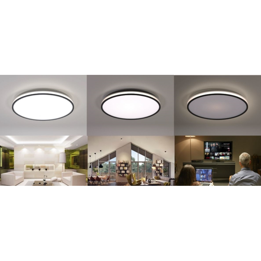 Philips - LED Dimmable ceiling light SCENE SWITCH LED/36W/230V d. 50 cm 4000K black
