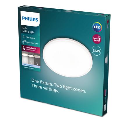 Philips - LED Dimmable ceiling light SCENE SWITCH LED/36W/230V d. 50 cm 4000K white