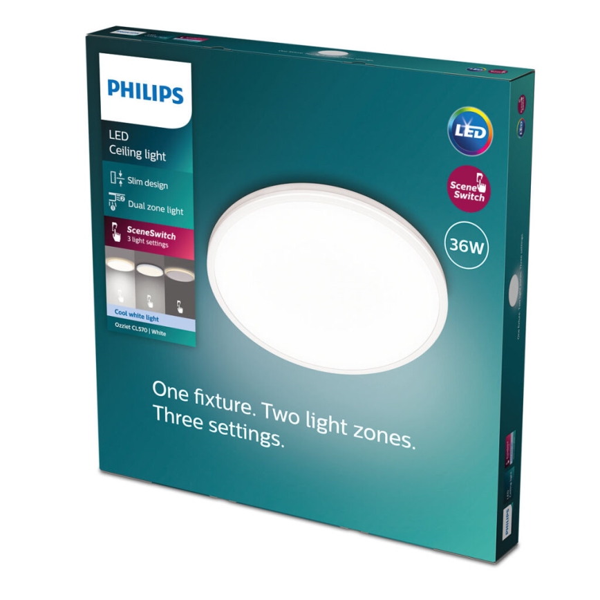 Philips - LED Dimmable ceiling light SCENE SWITCH LED/36W/230V d. 50 cm 4000K white