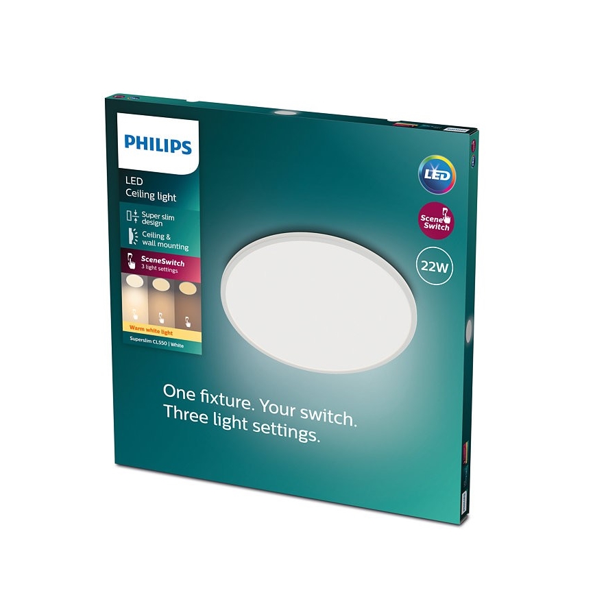 Philips - LED Dimmable ceiling light SCENE SWITCH LED/22W/230V
