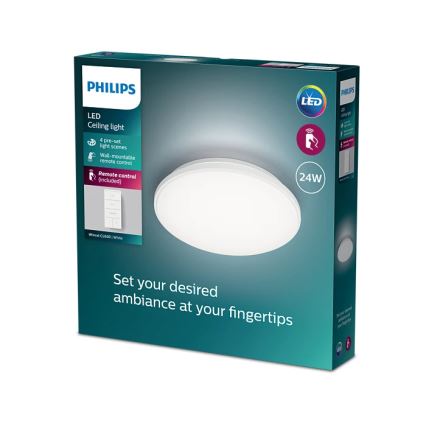 Philips - LED Dimmable ceiling light LED/24W/230V 2700-6500K + remote control