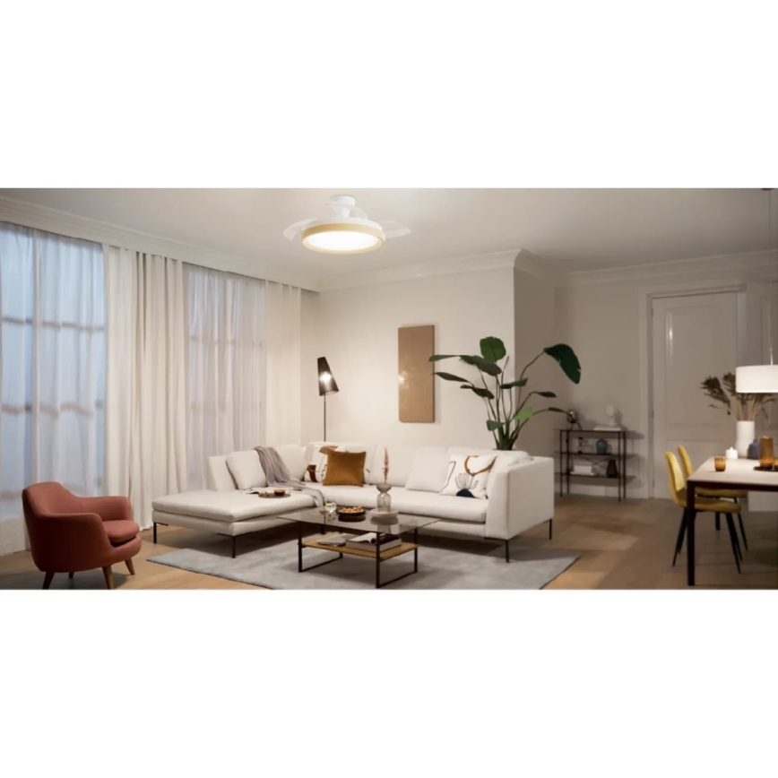 Philips - BLISS Dimmable LED Ceiling Light with Fan, 35W/230V, Brown + Remote Control