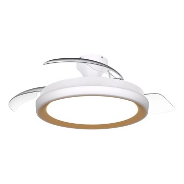 Philips - LED Dimmable Ceiling Light with Fan BLISS LED/35W/230V Gold + Remote Control