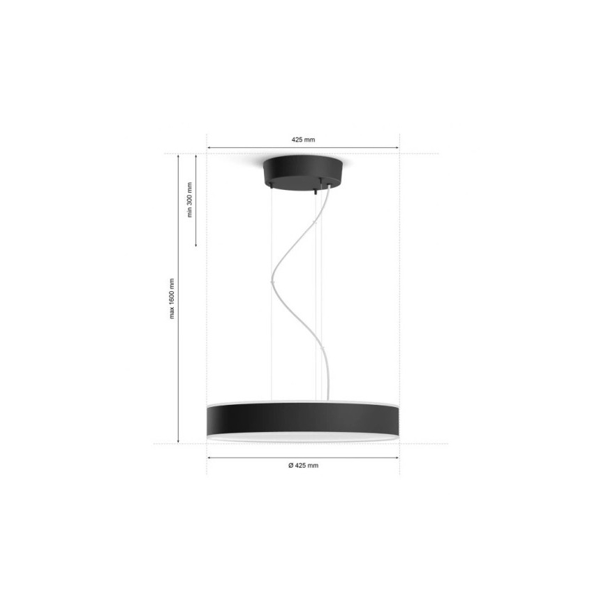 Philips - LED Dimmable chandelier on a string Hue LED/33,5W/230V 2200-6500K black + remote control