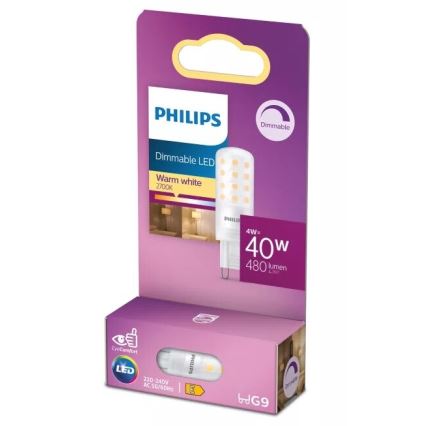 Philips LED Dimmable G9 Bulb, 4W, 230V, 2700K